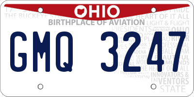 OH license plate GMQ3247