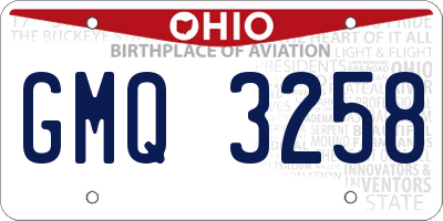 OH license plate GMQ3258