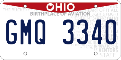 OH license plate GMQ3340
