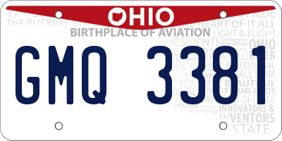 OH license plate GMQ3381