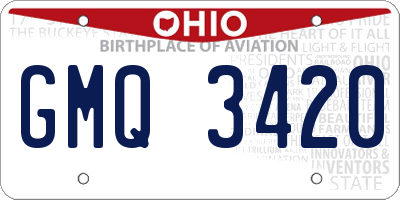 OH license plate GMQ3420