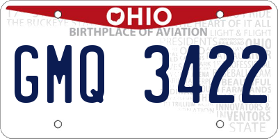 OH license plate GMQ3422