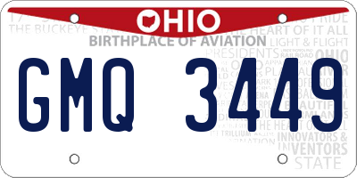 OH license plate GMQ3449