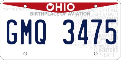 OH license plate GMQ3475
