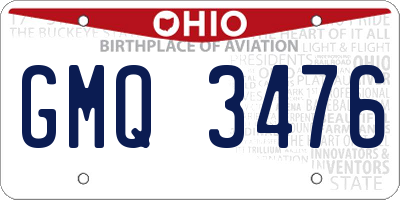 OH license plate GMQ3476