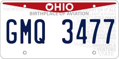 OH license plate GMQ3477