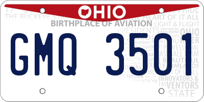 OH license plate GMQ3501