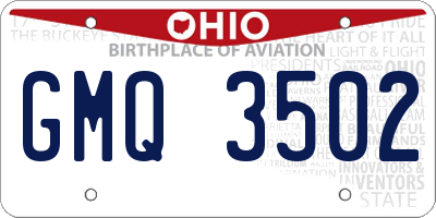 OH license plate GMQ3502