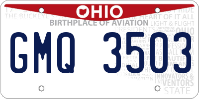 OH license plate GMQ3503