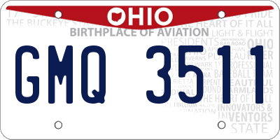 OH license plate GMQ3511