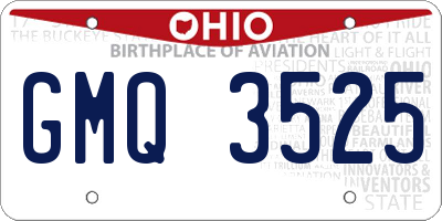 OH license plate GMQ3525