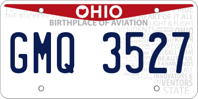 OH license plate GMQ3527