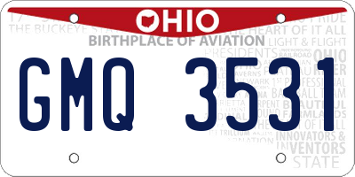 OH license plate GMQ3531