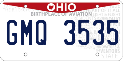 OH license plate GMQ3535