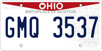 OH license plate GMQ3537