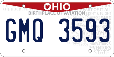OH license plate GMQ3593