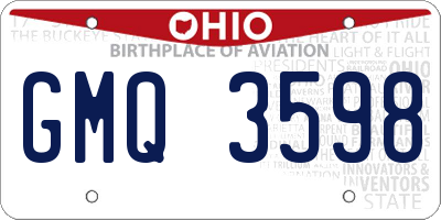 OH license plate GMQ3598