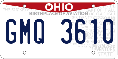 OH license plate GMQ3610