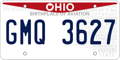 OH license plate GMQ3627