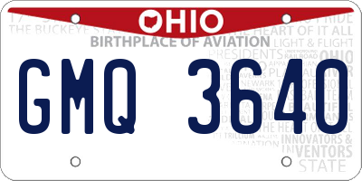 OH license plate GMQ3640