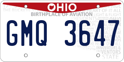 OH license plate GMQ3647
