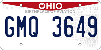 OH license plate GMQ3649