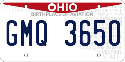 OH license plate GMQ3650