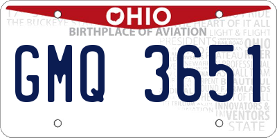 OH license plate GMQ3651