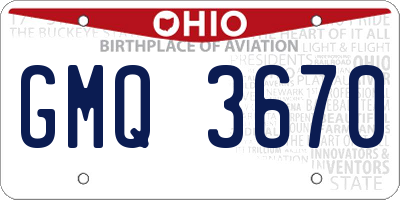 OH license plate GMQ3670