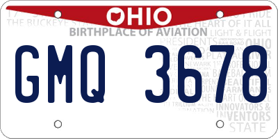 OH license plate GMQ3678