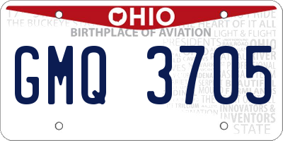 OH license plate GMQ3705