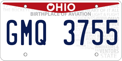 OH license plate GMQ3755