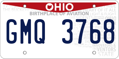 OH license plate GMQ3768