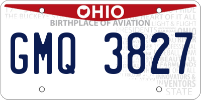 OH license plate GMQ3827