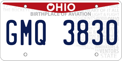 OH license plate GMQ3830