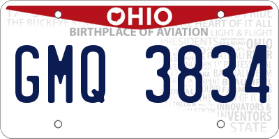 OH license plate GMQ3834