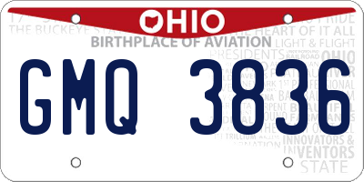 OH license plate GMQ3836