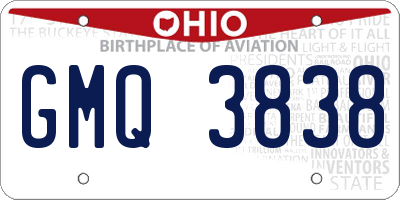 OH license plate GMQ3838