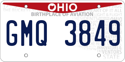 OH license plate GMQ3849