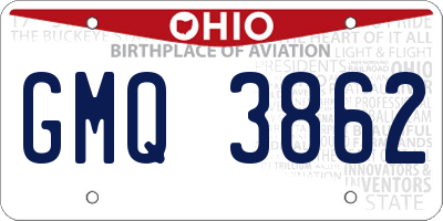 OH license plate GMQ3862