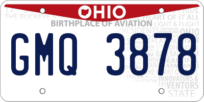 OH license plate GMQ3878