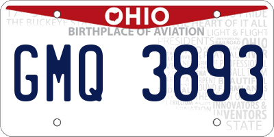 OH license plate GMQ3893