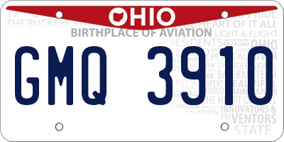 OH license plate GMQ3910