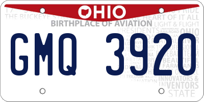 OH license plate GMQ3920