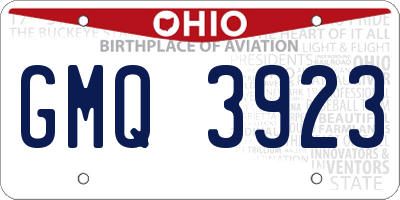 OH license plate GMQ3923