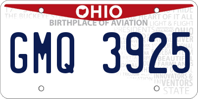 OH license plate GMQ3925