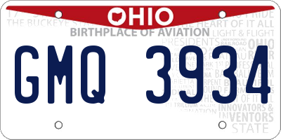 OH license plate GMQ3934