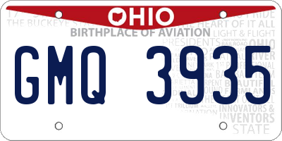 OH license plate GMQ3935