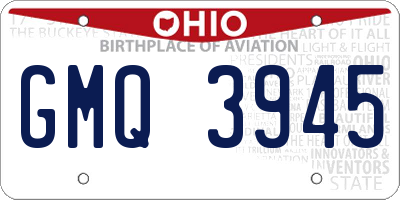 OH license plate GMQ3945