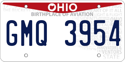 OH license plate GMQ3954